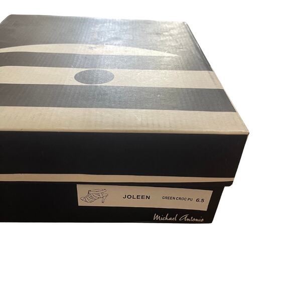 Michael Antonio Joleen Green Croc T Strap High Heels Stiletto Size 6.5 NWT - Picture 6 of 8